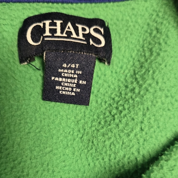 Chaps Kids Green Fleece Pullover 4T - Picture 5 of 5